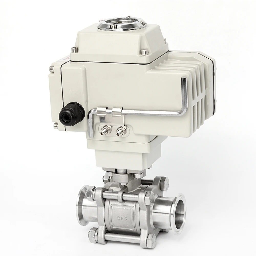 

DN25 ф32 высокоплатформенный моторизованный шаровой клапан из нержавеющей стали 220VAC, трехзажимные электрические шаровые клапаны