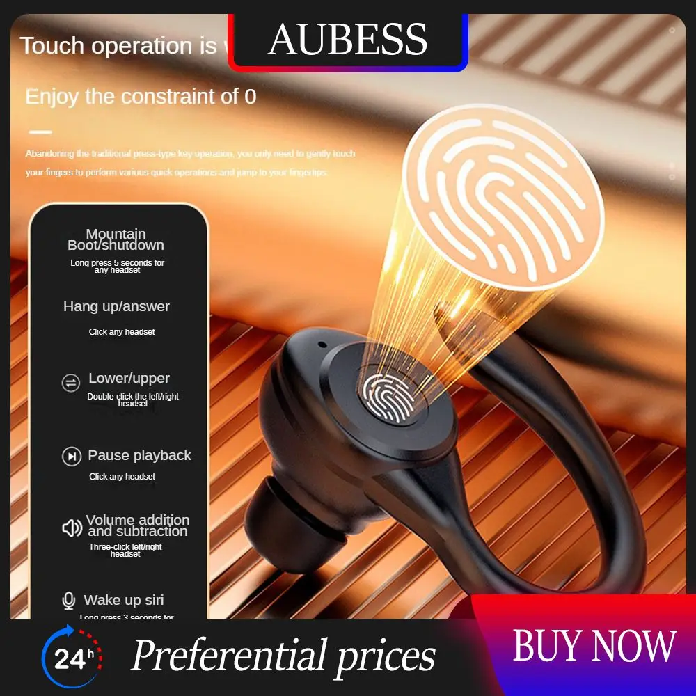 

New Sports Running Earphones Ergonomic Design Ear Hanging Type Earphone Intelligent Noise Reduction Comfortable Headset