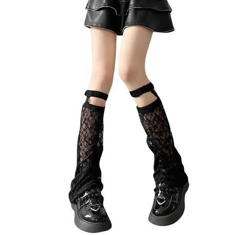 Женские сетчатые гетры, милые кавайные кружевные гетры для девочек-подростков Y2K, прозрачные японские носки до щиколотки, уличная одежда