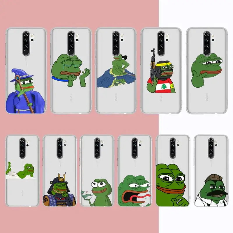 

Cute Funny Frog Phone Case for Samsung S20 S10 lite S21 plus for Redmi Note8 9pro for Huawei P20 Clear Case