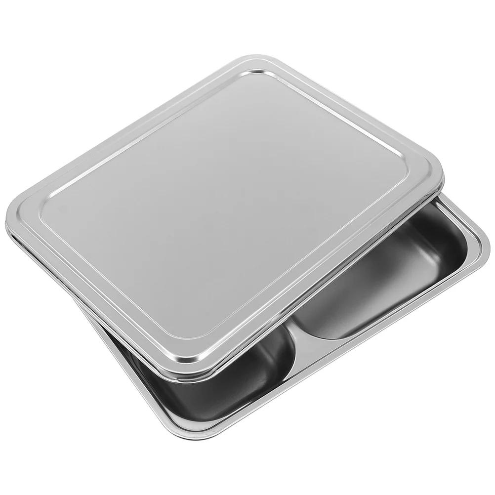 

Plate Tray Divided Plates Serving Controlportion Snack Dinner Platter Trays Losssteel Compartment Stainless Metal Dishes Dish