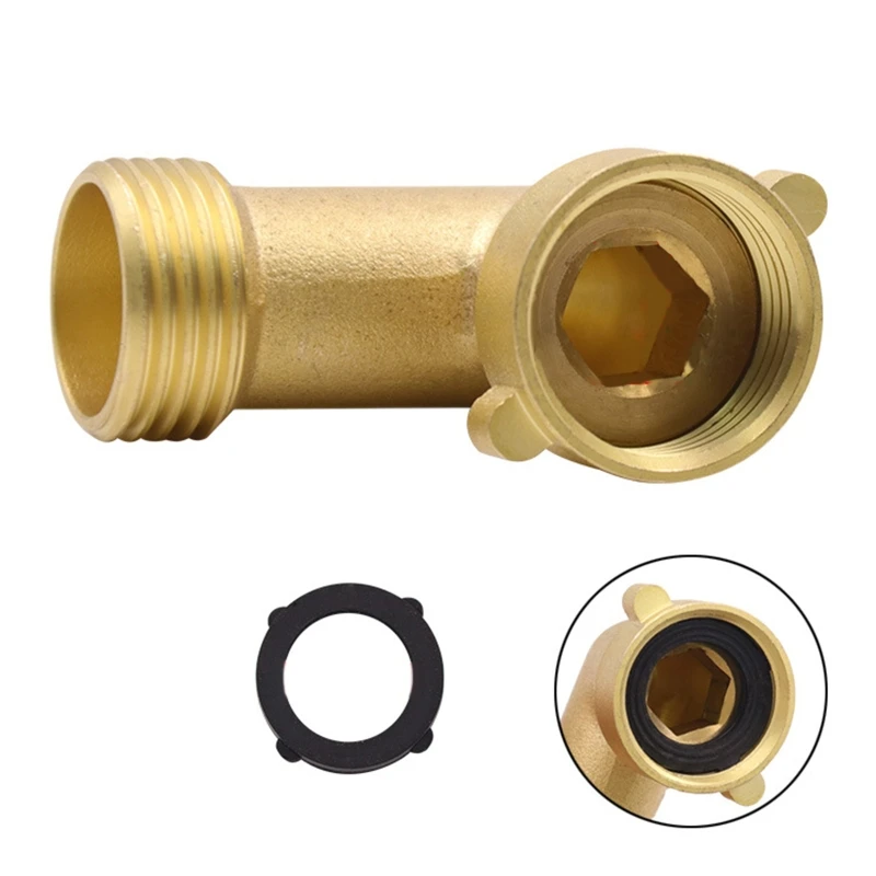 

90 Degree Hose Elbow Eliminates Stress Strain On RV Water Intake Fittings Garden Connector Quick Swivel Connect Adapter