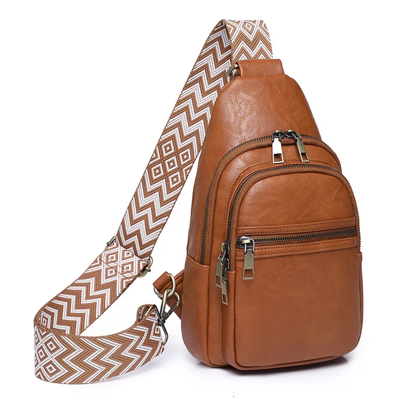 

Women Bags Chest Bag for Woman PU Leather Soft Chest Messenger Bags High Quality Vintage Female Shoulder Bag Outdoor Crossbody