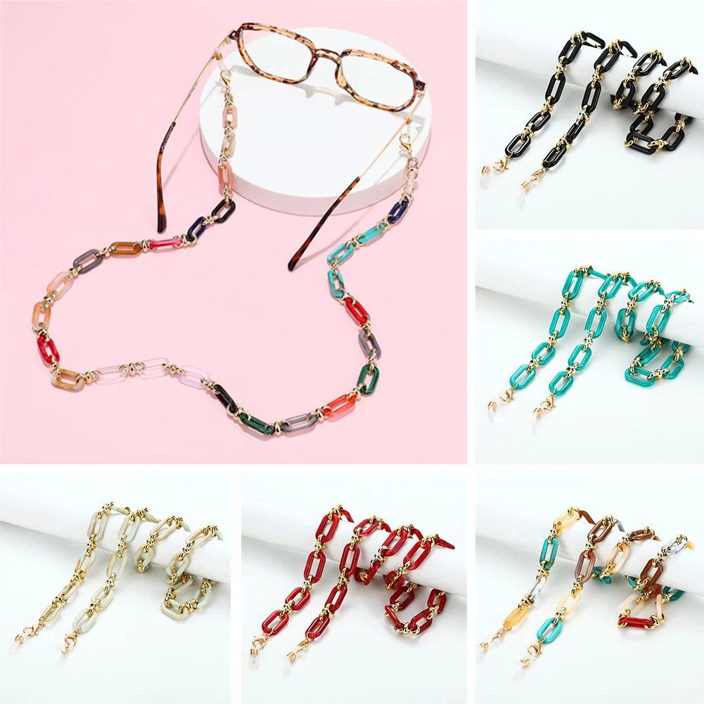 

Fashion Black Acrylic Glasses Chain Sunglasses Lanyard Necklace Women Reading Glasses Hanging Neck Strap Rope