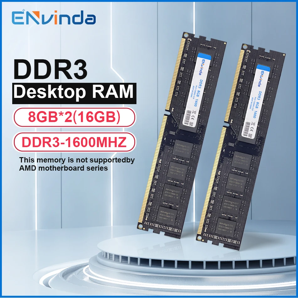 Память ENVINDA DDR3 8 ГБ 4 оперативной памяти 1600 МГц Настольная память с регулируемой