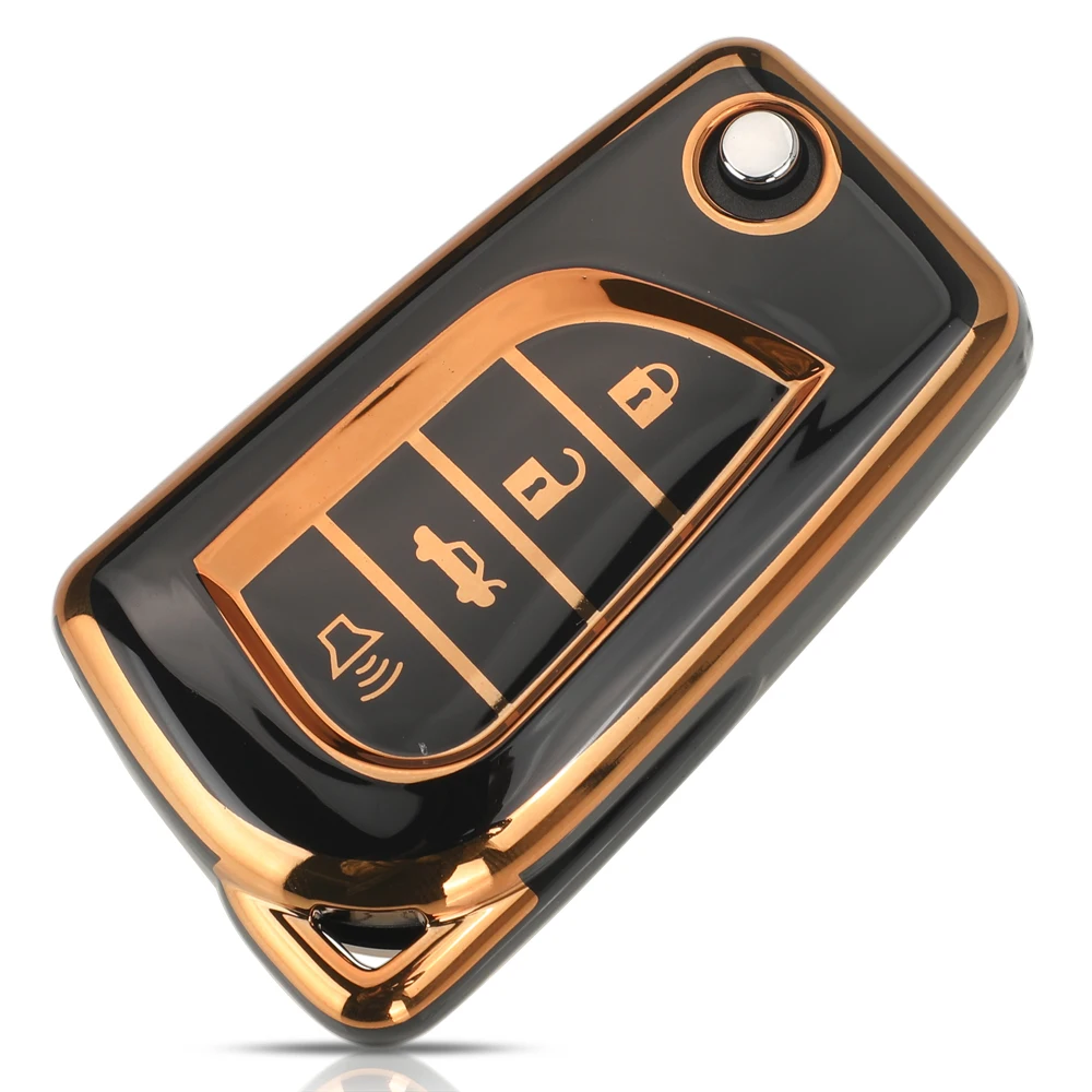 Jingyuqin 4BTN мягкий чехол из ТПУ для дистанционного ключа автомобиля FOB Toyota Hilux Corolla