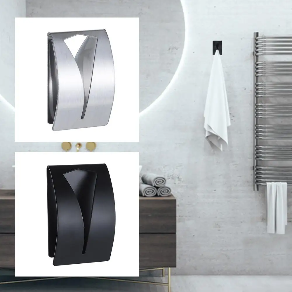 

Hot Practical Bathroom Kitchen Towel Hook Racks Stainless Steel Wall Hooks Self-Adhesive Hook
