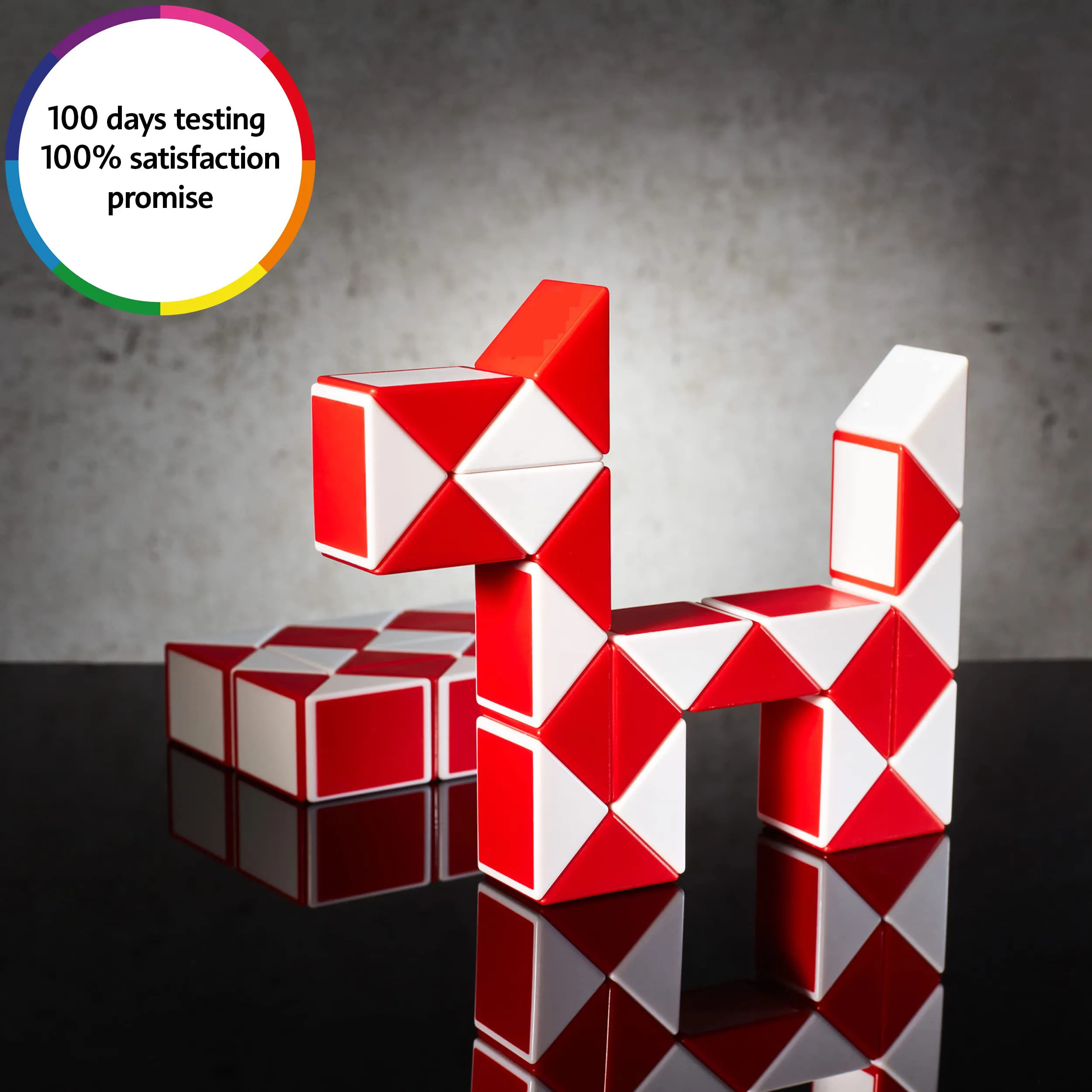 

Волшебная змея Монтессори, 24 больших блока, фиджет-змея, куб для детей и взрослых, 3D головоломка, антистрессовая игрушка, идеально подходит д...