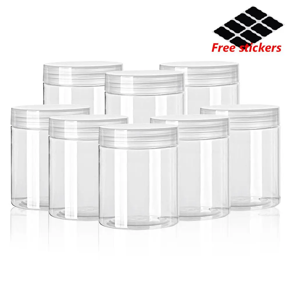 

30/60Pcs Round Sealed Jar Transparent Plastic Food Jar Dried Fruit PET Flower Tea Biscuit Box Packaging Pickles Honey Bottles