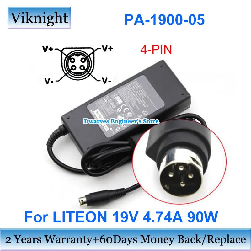 Liteon Pa-1900-05 For Acbel Ad7044 Ap13d05 Api1ad43 Api2ad62 Api3ad05 Api5ad17 4-pin Laptop Charger