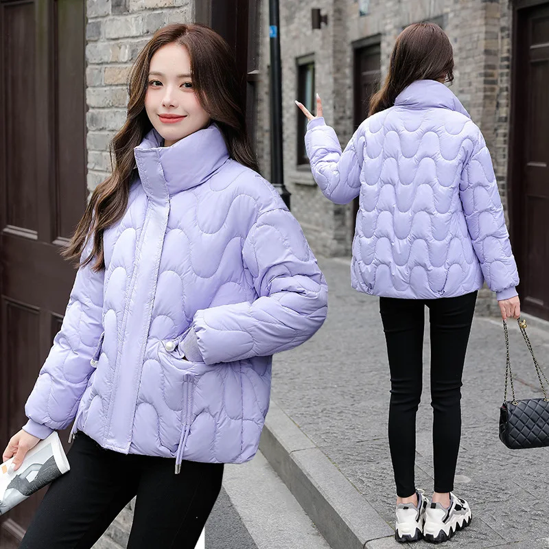 MEILLY DOLPHIN 2023 New Winter Stand Collar Puffer Jacket Women Solid Color Quilted Short Parkas Casual Warm Women Winter Coat