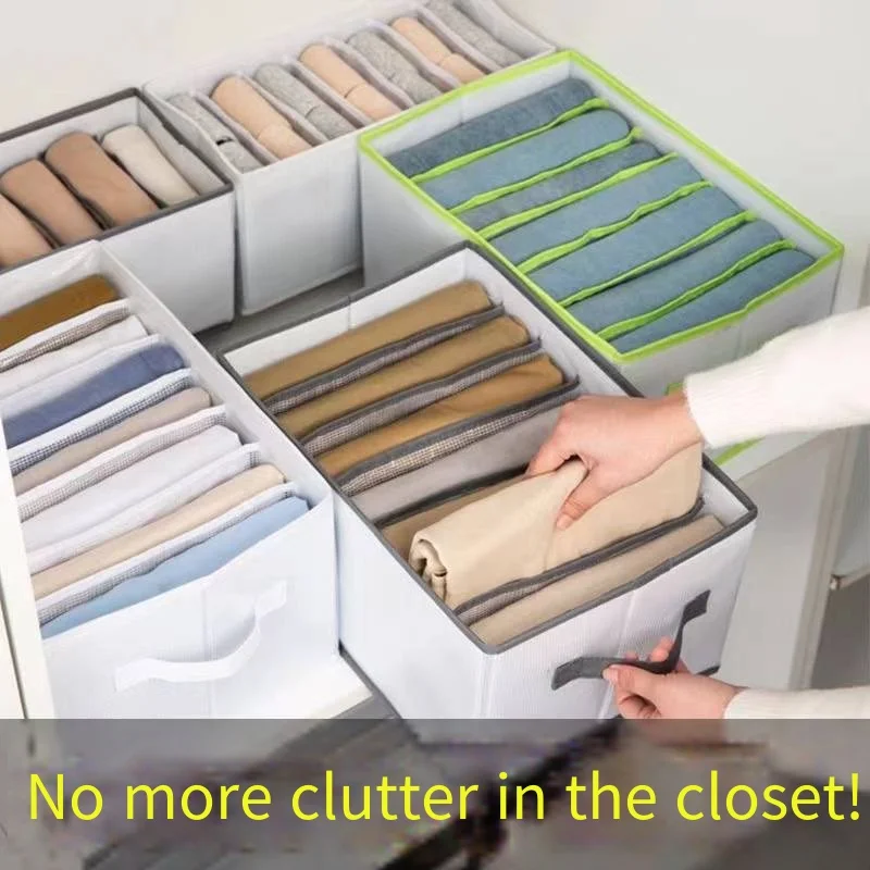 

Pants Closet Clothing Storage Layering Separate Organizer Box Jeans Compartmentalized Box Drawer Type Clothing Storage Box JJ808