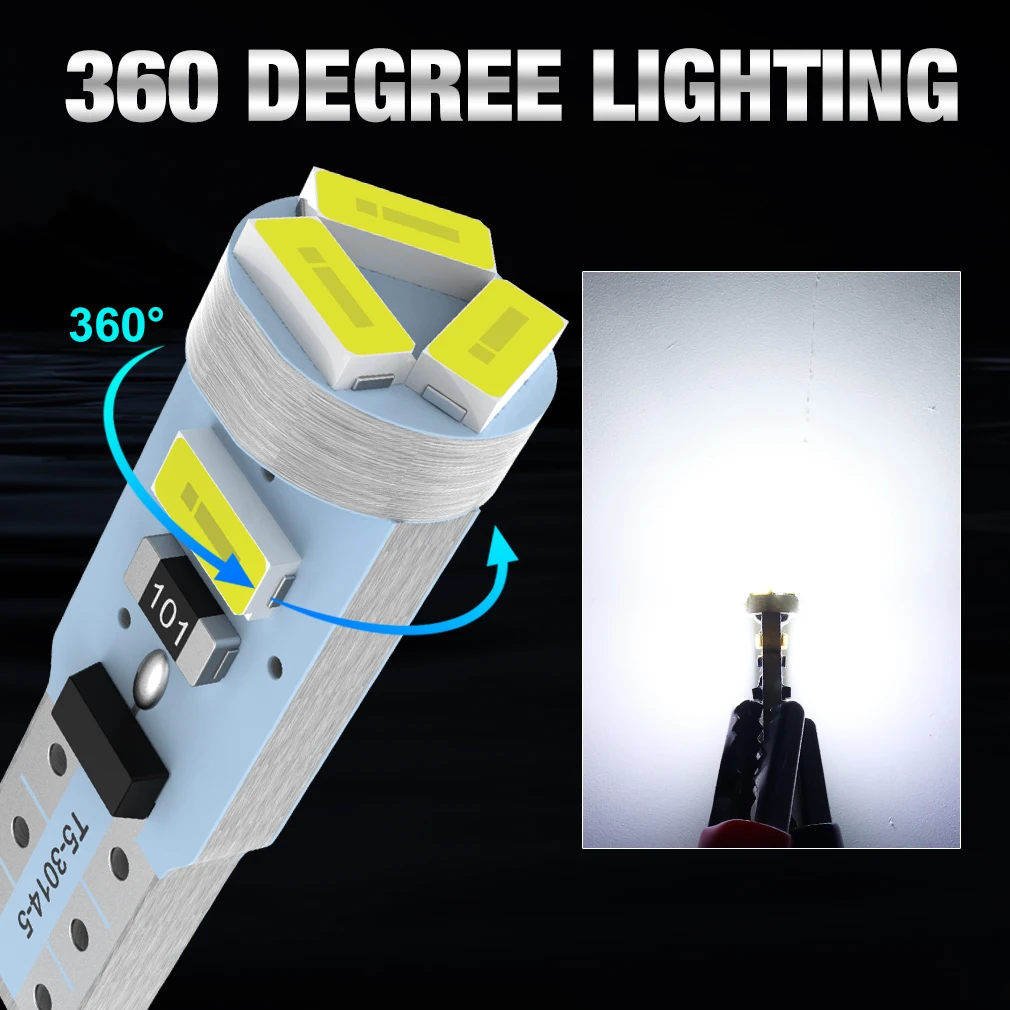 10 шт. T5 светодиодная лампа W3W W1.2W автоматическая Led Canbus для кнопки кондиционера