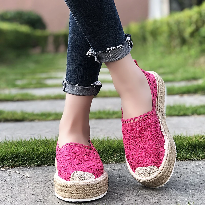 

Лето 2023, соломенные туфли в рыбацком стиле, женские тканевые туфли на плоской подошве в стиле старого Пекина, кружевные сетчатые туфли для ленивых на одной ноге