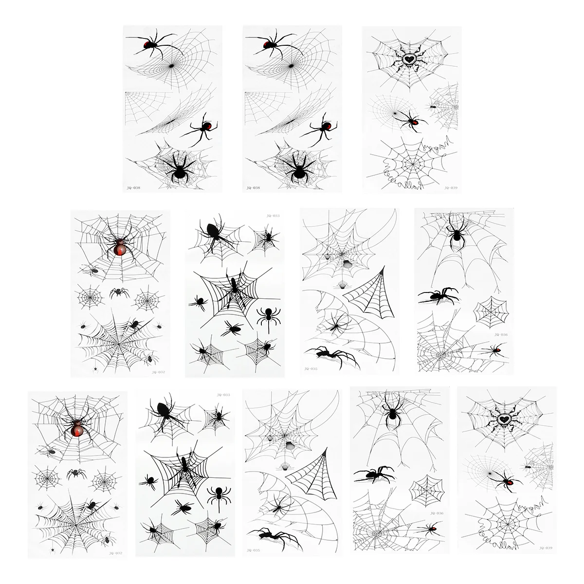 

12 Sheets Stickers Funny Spooky Body Decal Spider Web for Makeup Carnival