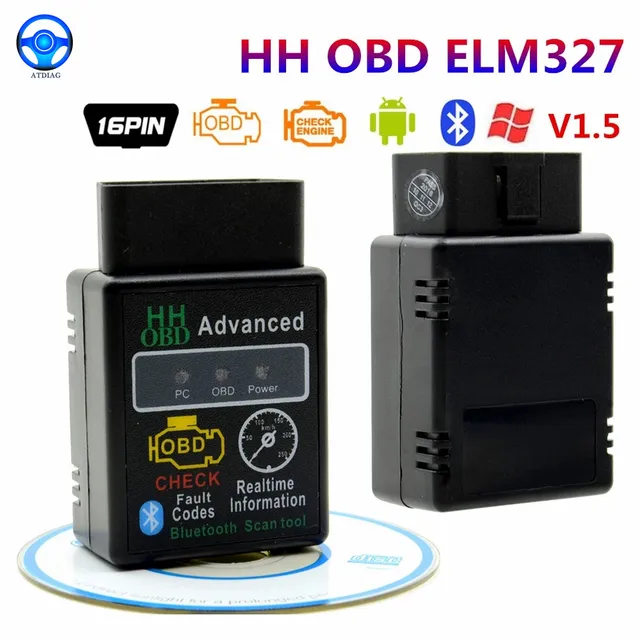 Mini HH OBD ELM327 V2.1V1.5 BT Code Reader Scan Tool Check Engine Super ELM 327 OBD2 OBDII Car Diagnostic Scanner for Android PC 1