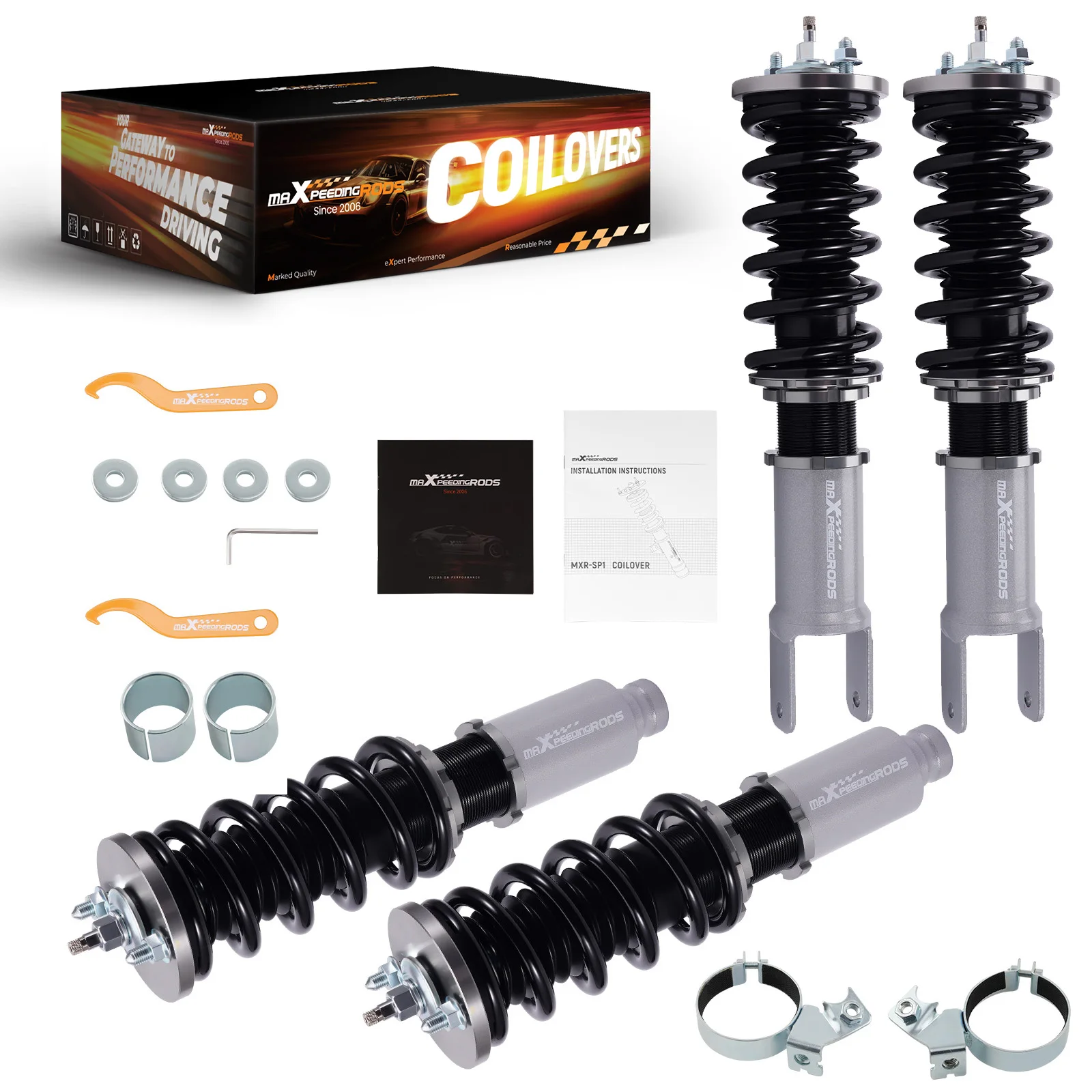 

Комплекты койловеров maXpeedingrods для Civic EK EJ 1996-2000, 24-позиционный регулируемый амортизатор, серый