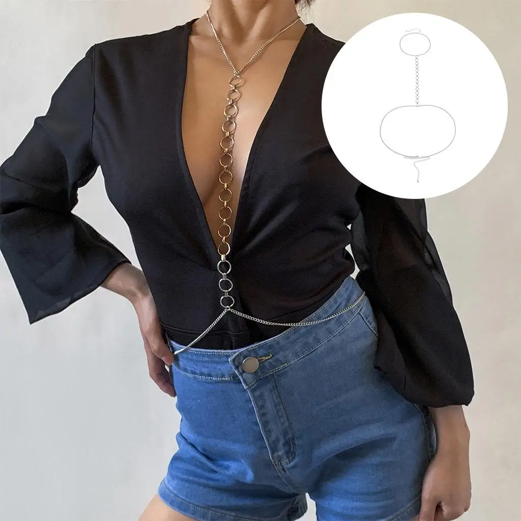 

Cross Bra Chest Body Chain Harness Necklace Womens Jewelry