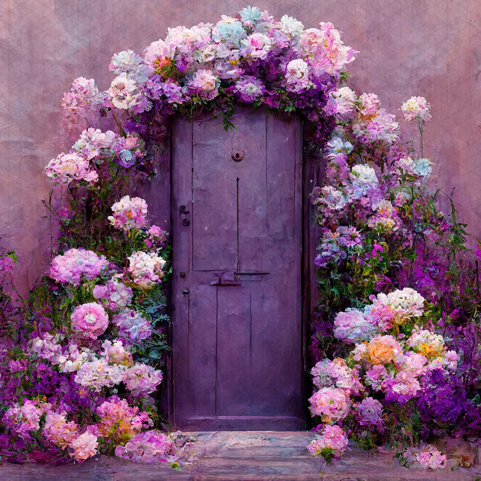 Фотофоны для свадебной студийной фотосъемки с изображением фиолетовых цветов