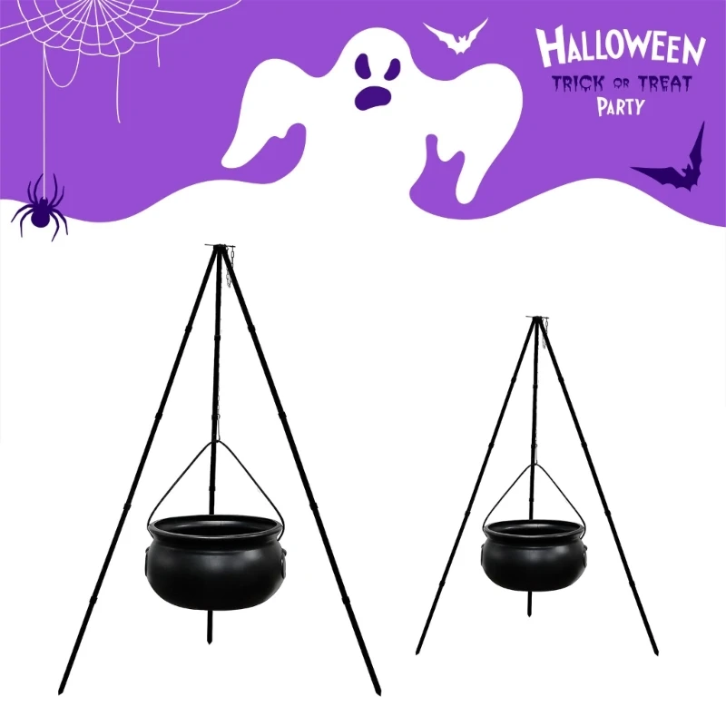 

Halloween Party Decoration Witch's Cauldron with Realistic Fire Effect
