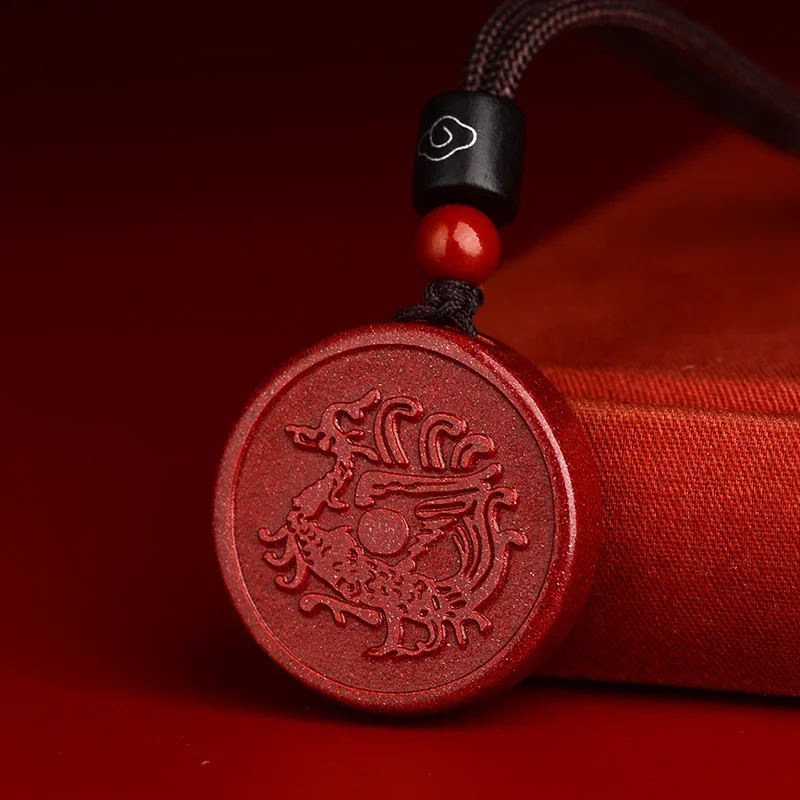 Кулон из натуральной киновари огнеупорное ожерелье даосское для гадания кулон