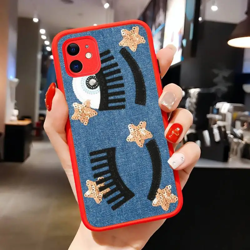 Hot Ferragnies Eyes Chiara Phone Case for iPhone 14 11 12 13 Mini Pro Max 8 7 Plus X XR XS MAX Translucent Matte Cover