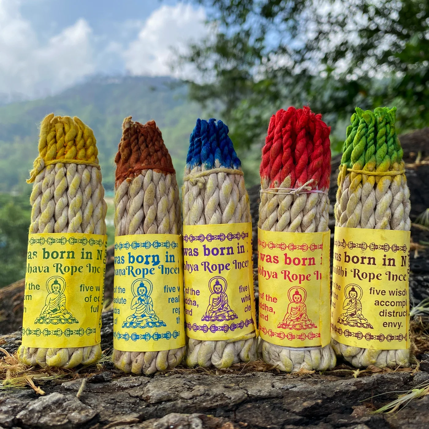 

1 Bundle Nepal Handmade Herbal Rope Incense Five Wisdom Buddha Incense Himalayas Natural Herbs Meditation Soothing Incense