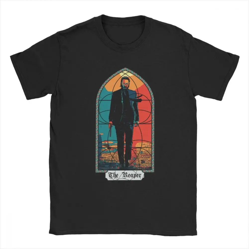 

John Wick Back In Black T-Shirt Parabellum Keanu Reeves for Mens T-Shirts Baba Yaga Action Movie Tops Tees Pop Culture Tee Shirt
