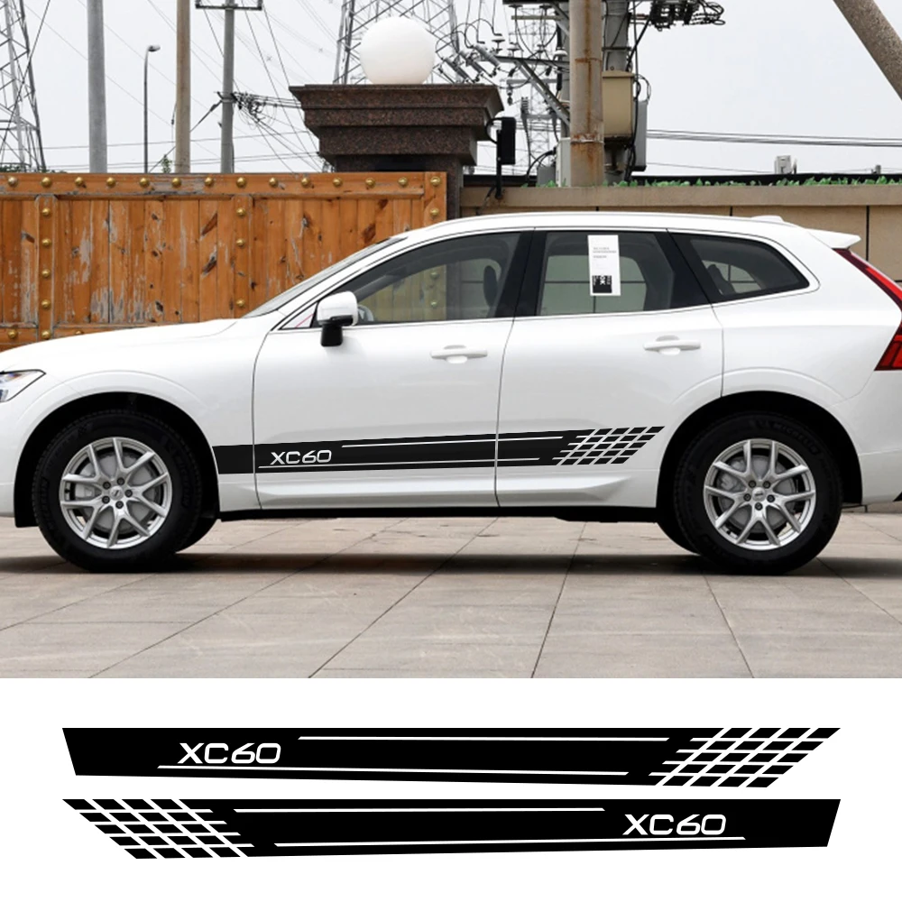 

2pcs Car Side Stripe Stickers Personalized Auto Sport Styling Decals Decoration For Volvo XC40 XC60 XC90 Tuning Car Accessories