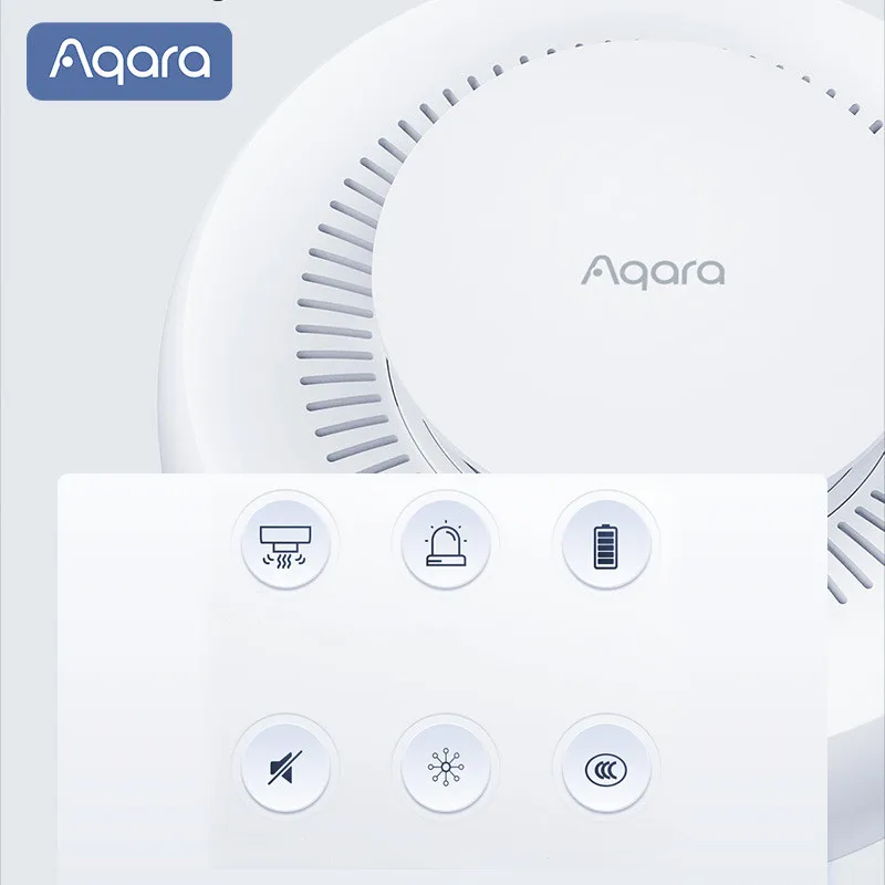 Фото Aqara детектор дыма датчик Zigbee 3,0 умный монитор пожарной сигнализации звуковое оповещение приложение домашней безопасности работает с Xiaomi Mi home Homekit №2