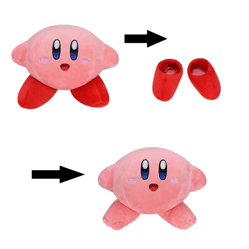 

Sanrio Doll Anime Toy Kirby Ornaments Girl Plush Pillow Big Feet Kirby Cute Child Doll Ornaments Gift Shoes Can Be Taken Off