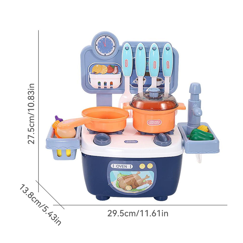 

1 Set Mini Simulation Kitchen Toys with Water Outlet Manual Brain Cooking Dinnerware Early Education Children Boys Girls Gift