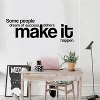 make it quotes office wall art sticker vinyl interior decoration studio motivational phrase decals removable poster murals 4940