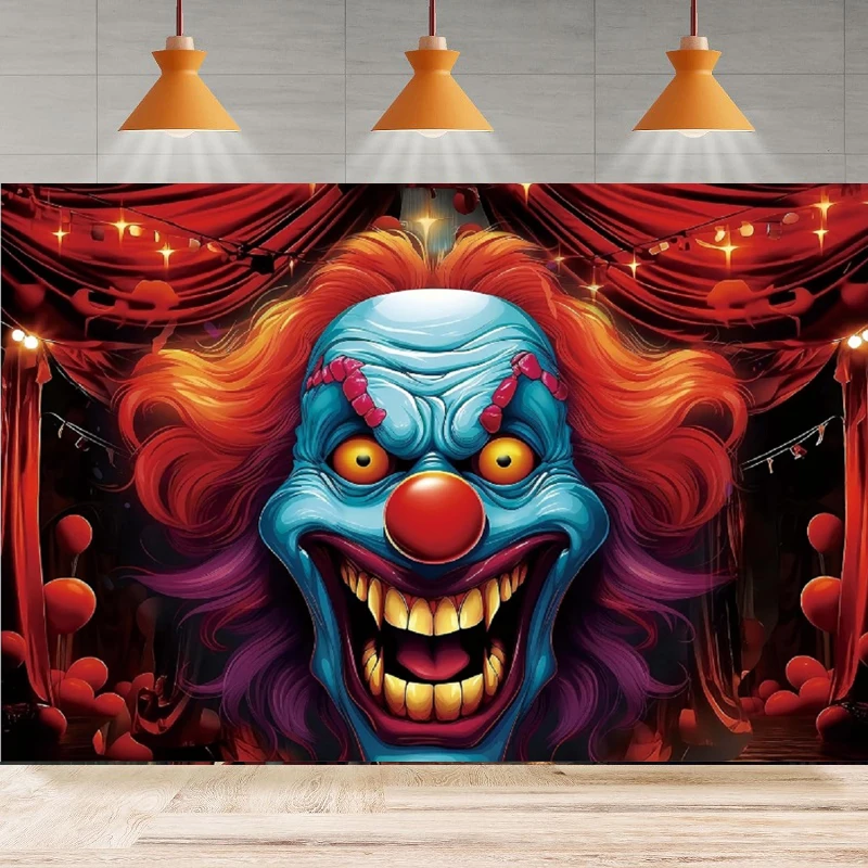Фон для фотосъемки Хэллоуин страшный клоун страшная фотография Фотообои
