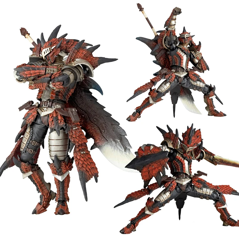 

17cm Monster Hunter Rathalos Anime Figure Revoltech Yamaguchi Action Figure Hunter Swordsman Jinou Figurine Adult Model Doll Toy