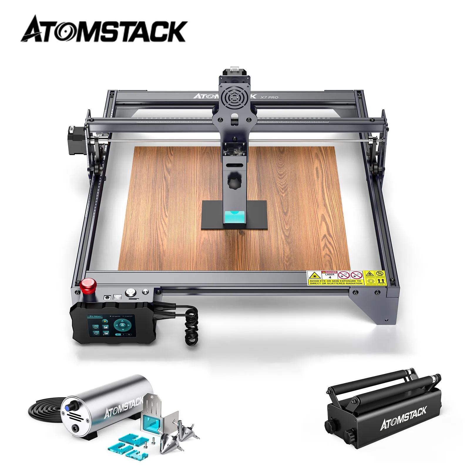 

ATOMSTACK X7 Pro + AIR Airflow Assist Kit + R3 Roller 50W Dual Laser Engraver Machine Engraving Metal Cutter Wood CNC Router