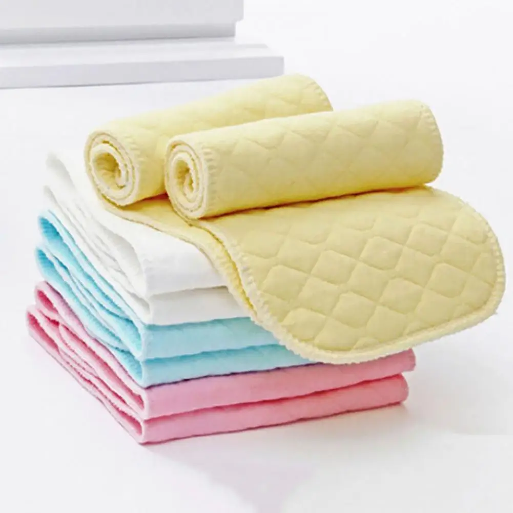 

Cotton 10 Pcs Practical Urine Pad Nappy Liner Three Layers Cloth Diaper Washable for Toddler