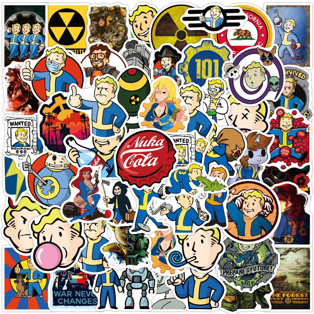 10/30/50PCS Fallout Game Cartoon Anime Graffiti Stickers Laptop Skateboard Guitar Car Phone Waterproof Decals Sticker Kid Toy