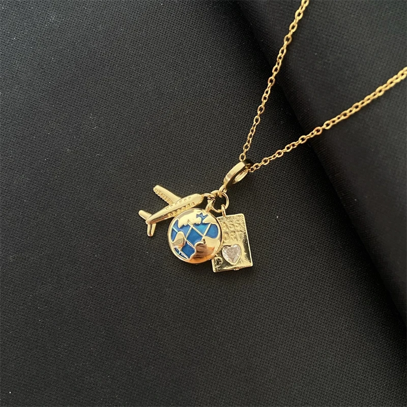 Женское Ожерелье с нежным цирконом украшение в виде клубники самолета цветка