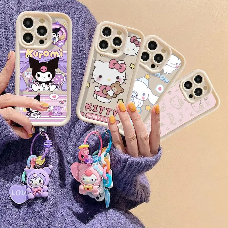 Фотообои Kuromi Hello Kitty для VIVO Y100 Y28 Y16 Y19 Y20 V20 V23 V25 V27 S1 PROE V23E V27E V15 Y03 Y02 Y15S Y72 Y76 Y77E Y78 Plus