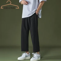 2022 new mens casual cropped pants brand spring y2k streetwear korean wide leg pants fashion hip hop straight casual men pants