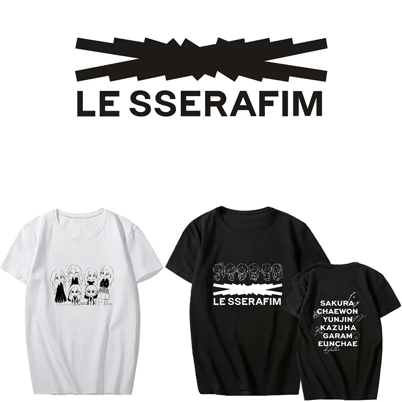 

LE SSERAFIM толстовки свитшоты футболки премиум качество Kpop футболки для фанатов