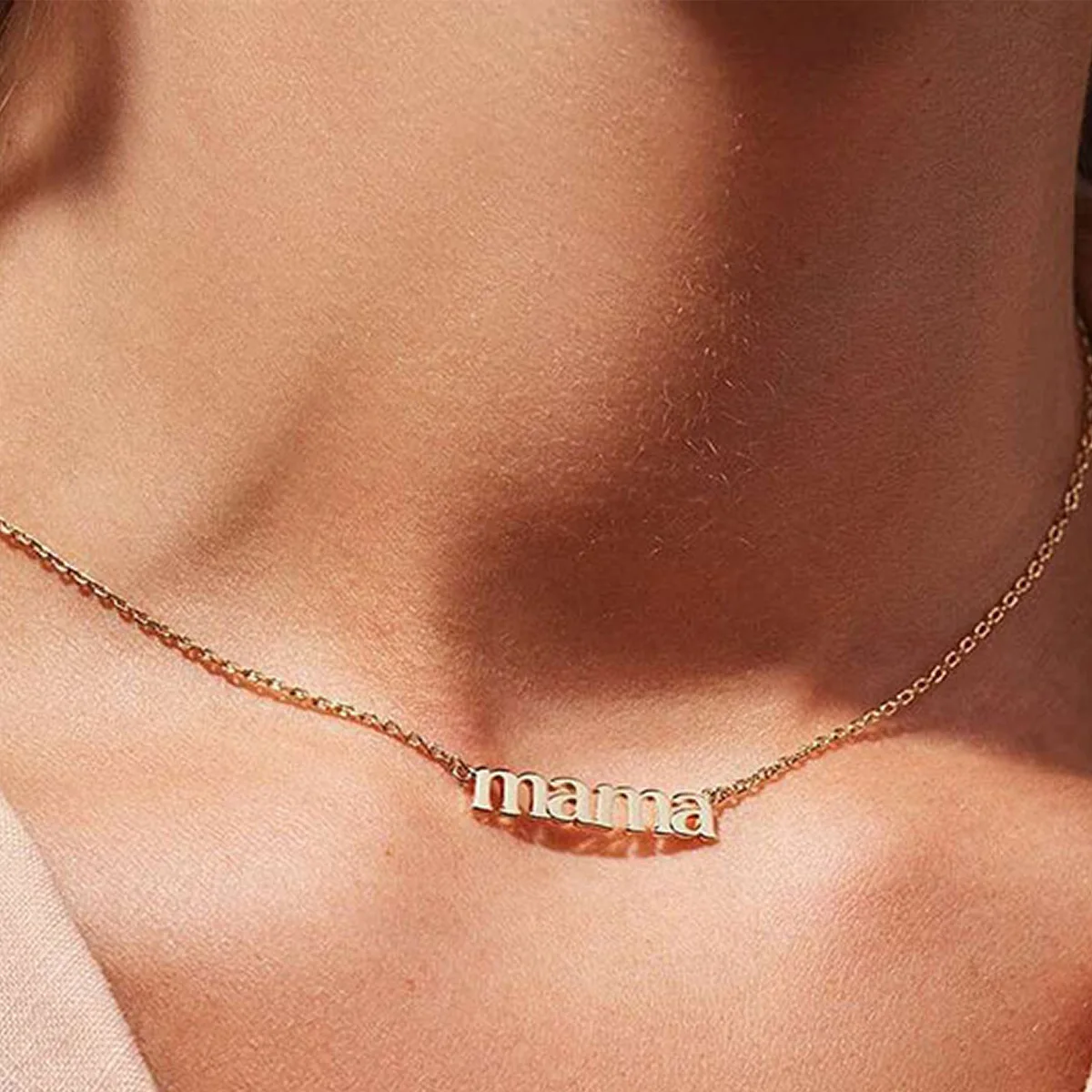 

Hot New Gold Fashion Personality English Letter MAMA Chain Combination Women's Necklace Pendant for Jewelry Gift