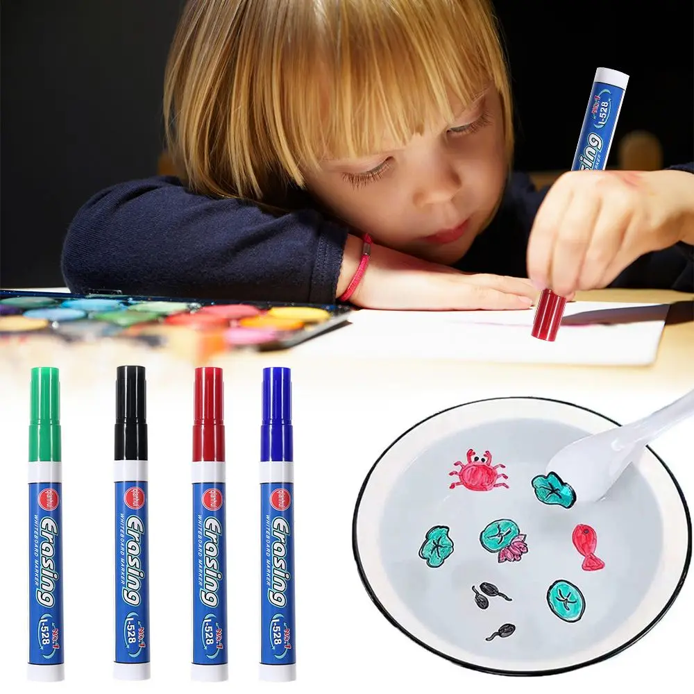 

Magical Water Painting Pen Water Floating Doodle Pens 4 Colors Colorful Children Montessori Drawing Markers Early Education Toys