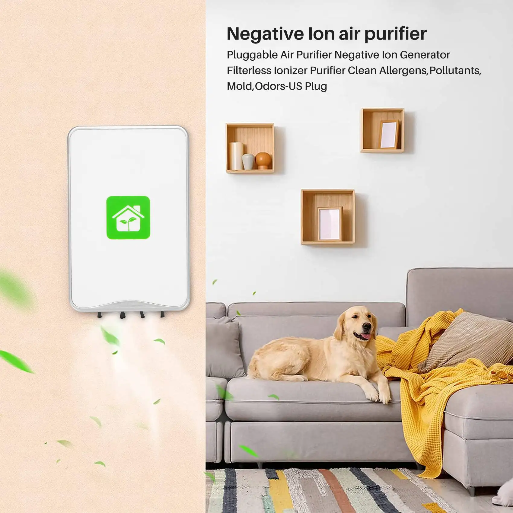 Подключаемый очиститель воздуха Генератор отрицательных ионов Бефильтровый