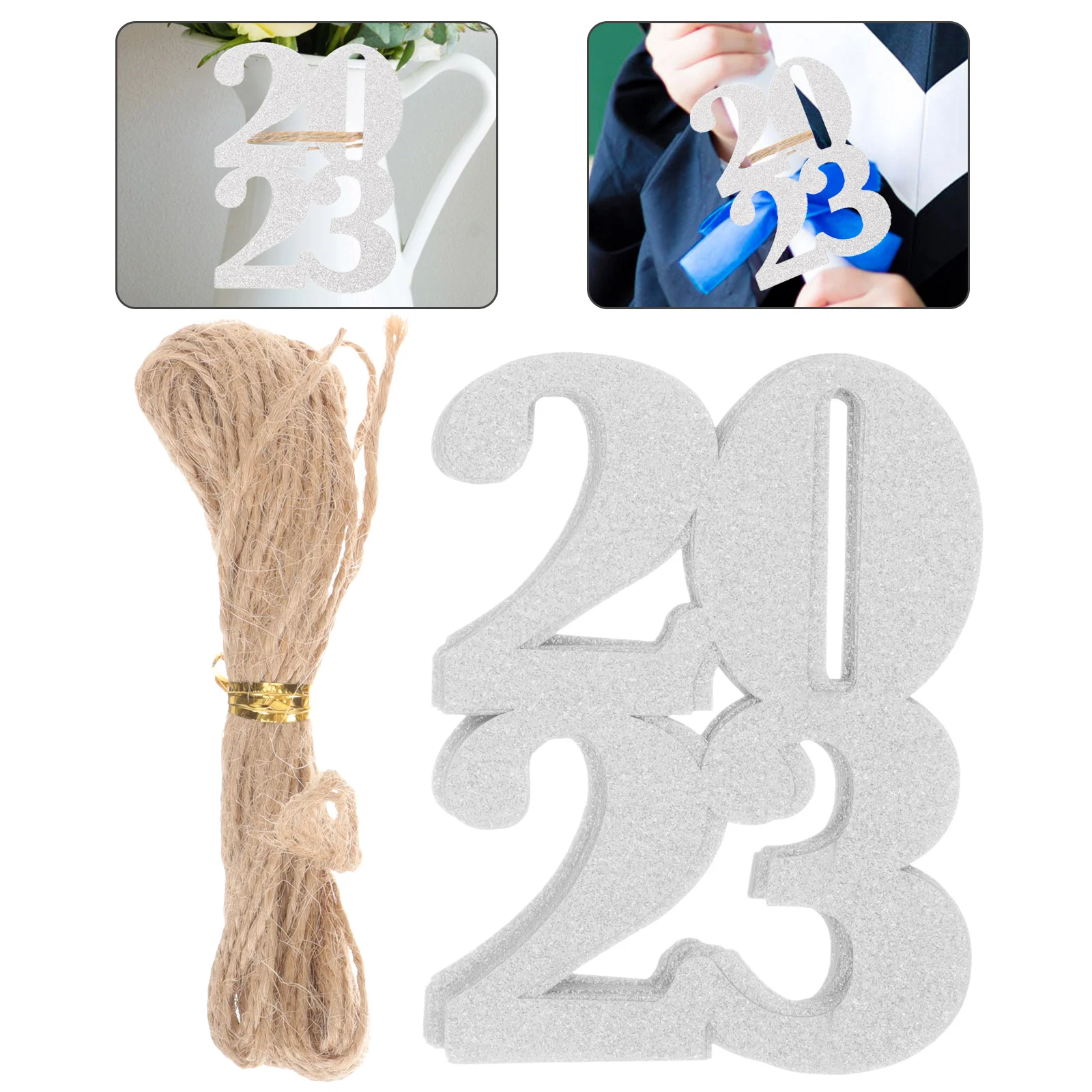 

40Pcs Glitter 2023 Graduation Sign 2023 Glitter Senior Tags Signs Graduation 2023 Grad Party Supplies Glitter 2023 Cutouts