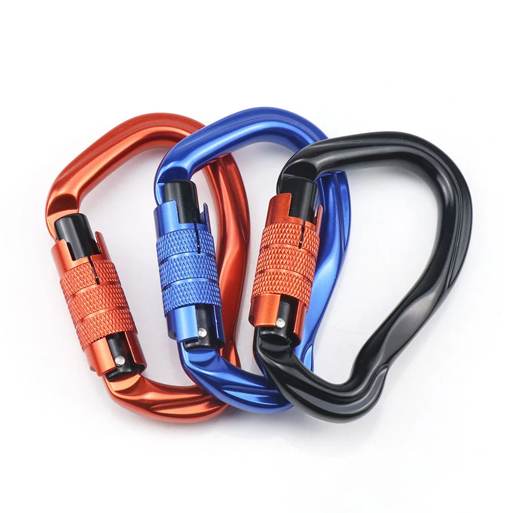 Climbing Carabiner Camping Backpacking Buckle D-ring Keychain Ascend Descend Caving Hanging Karabiner Equipment Blue