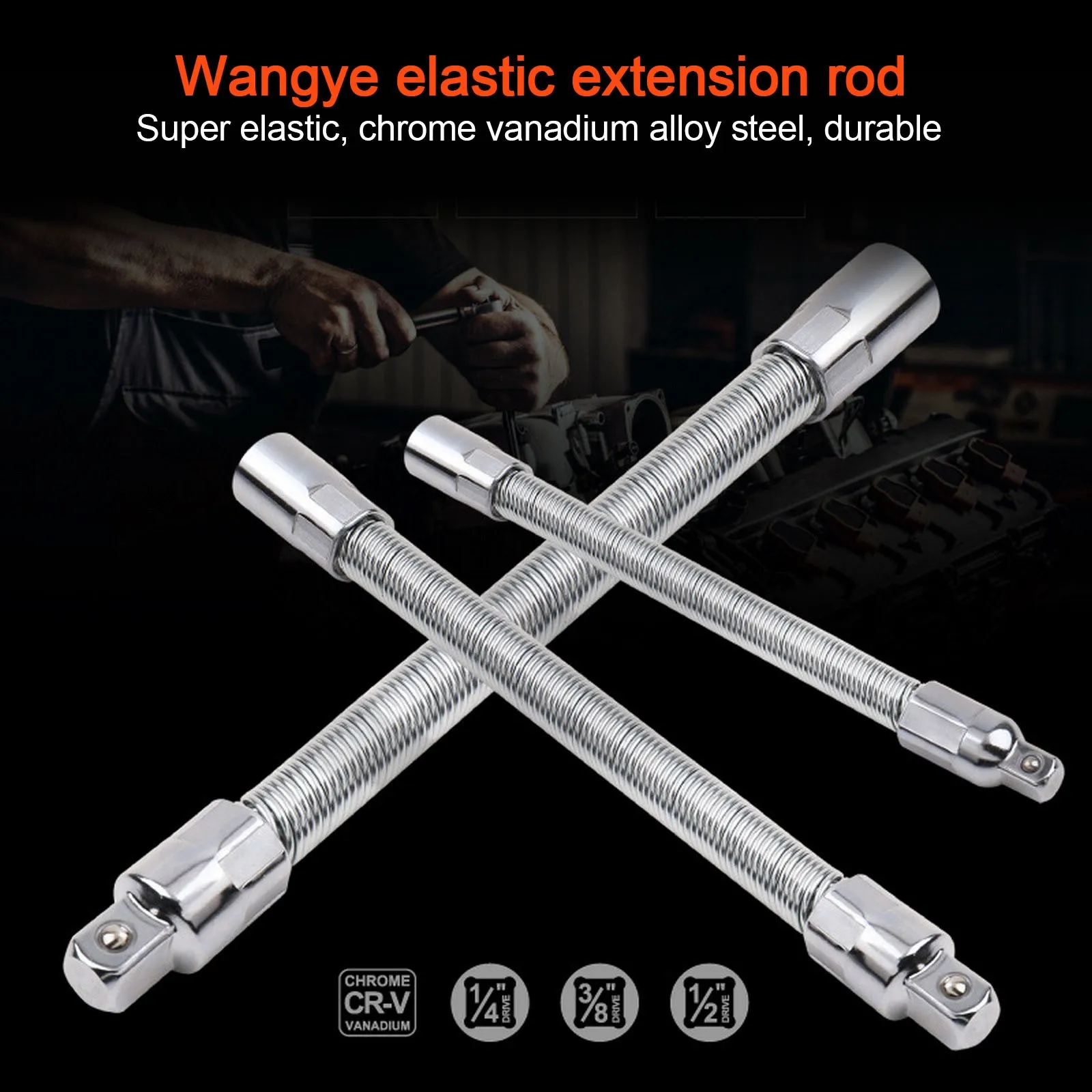 

Sleeve Extension Rod Elastic Connecting Rod Universal Bendable Flexible Shaft Afterburning Bending Rod 1/4 3/8 Tools Accessories