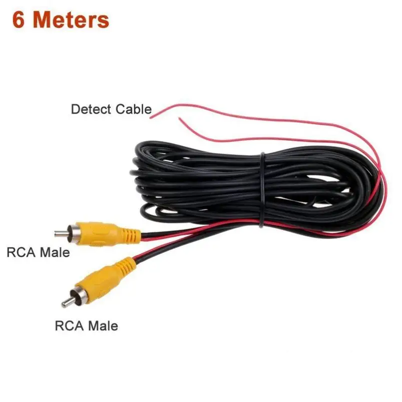 

AV Cable Universal auto RCA AV Cable wire harness for car rear view camera parking 6m video extension cable