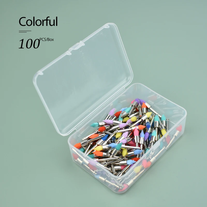 

100PCS Dental Polishing Brushes Pointed Head Teeth Polisher for Low-Speed Machine Dental Materials Colorful/white